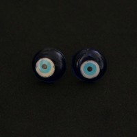 Brinco Ao 316L Olho Grego Azul