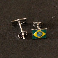 Brinco de Ao Inox Bandeira do Brasil