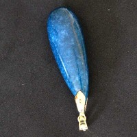Pi788  Pingente Folheado a Ouro18K  com Pedra Natural Jade Azul