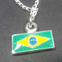 TR27  Tornozeleira de ao inox bandeira Brasil