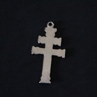 Pingente  Folheada a Prata  925 cruz de Caravaca  São Miguel