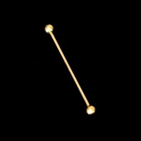 9671P Piercing Megabell Transversal Esfera Aço Cirúrgico Banhado a Ouro 18k 5.0cm x 4.0mm