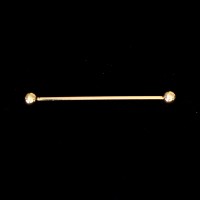 9671P Piercing Megabell Transversal Esfera Aço Cirúrgico Banhado a Ouro 18k 5.0cm x 4.0mm