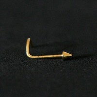 Piercing Nariz Ouro 18k Folheado Piercing Nostril Spike 0,8mm x 6mm