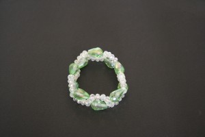Pulseira Cristal Verde/Branco